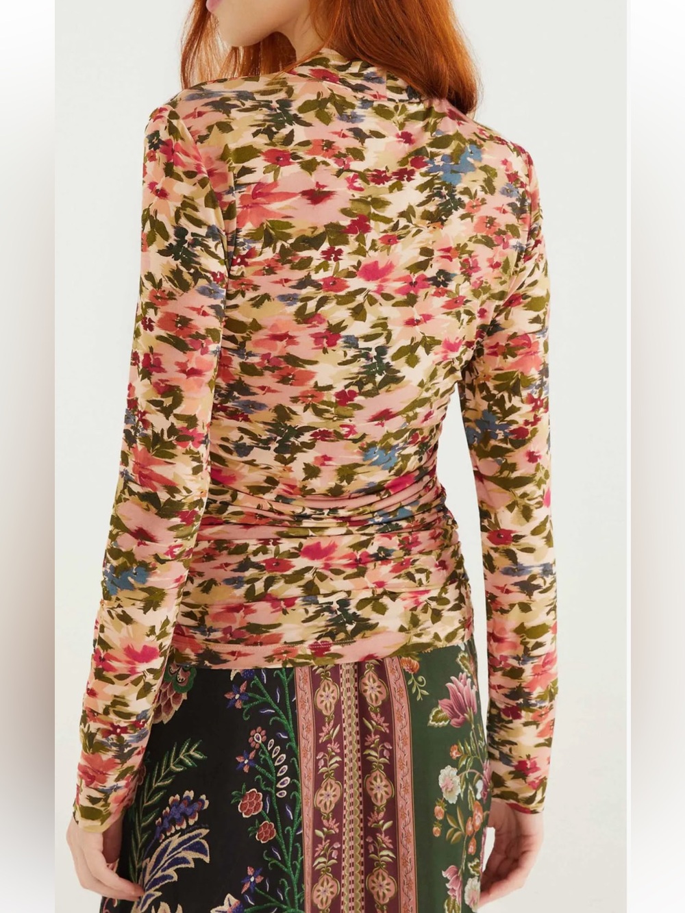 NWT Farm Rio Ikat Tiny Flowers Jersey Top - Picture 2 of 8